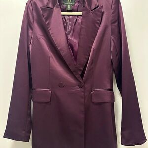 House of Harlow 1960 Satin Plum Blazer NWT